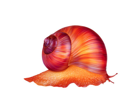 Vivid red and orange snail shell