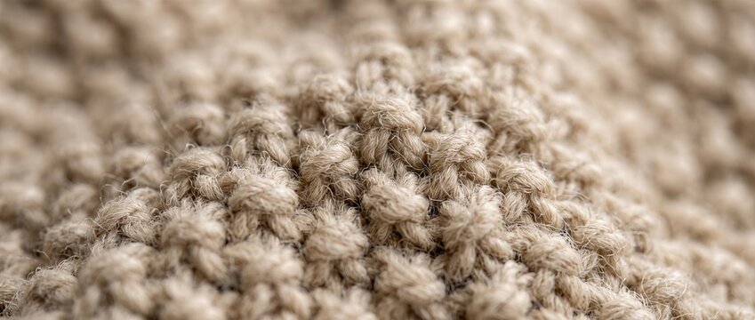 Seed stitch wool sweater texture. Knitted fabric pattern with raised bumps. Cozy winter clothing textile background