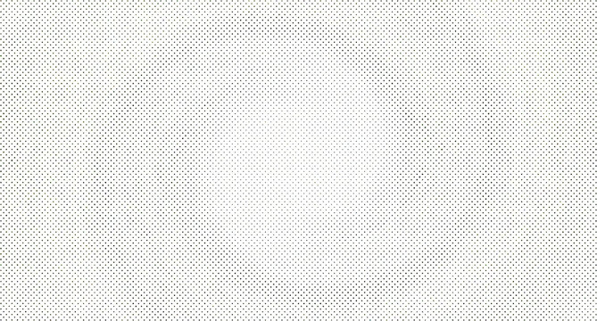 Black and white halftone pattern with a circular gradient, radial dot density variation on a plain white background, texture