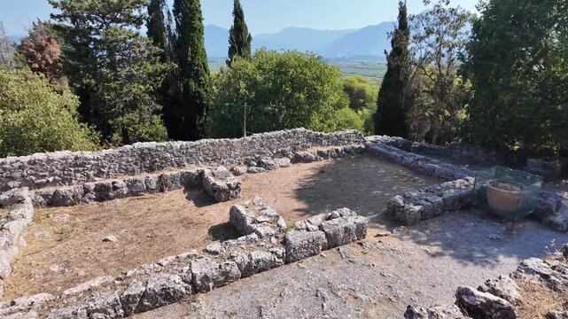 Ancient Greek Ruins of Necromanteion of Acheron near village of Mesopotamos, Epirus, Greece