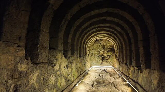 Ancient Greek Ruins of Necromanteion of Acheron near village of Mesopotamos, Epirus, Greece