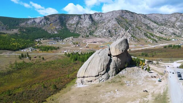 Turtle Rock Aerial View in Terelj National Park, Mongolia