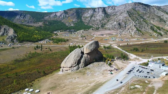 Turtle Rock Aerial View in Terelj National Park, Mongolia