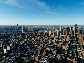 Obraz premium Aerial view of Washington Square Park and Manhattan skyline in New York City, USA.
