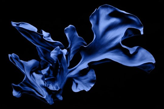 Blue Organic Coral Like Sculpture on Black