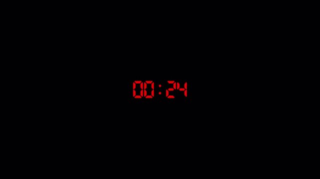 30 second countdown timer animation with alpha channel, thirty second countdown timer on transparent background, 30 second to 0 second circular countdown 4k animation, countdown video