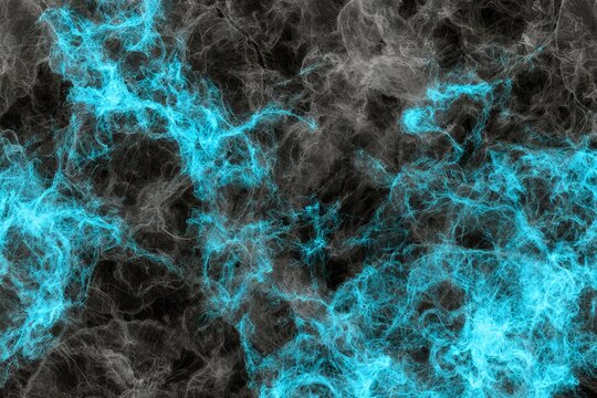 Electric Blue and Gray Wisps on a Black Background