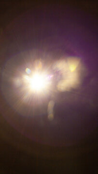 Sun flare on the black background