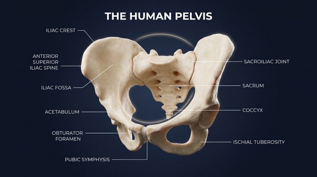 Human pelvis bones 3D anatomical render