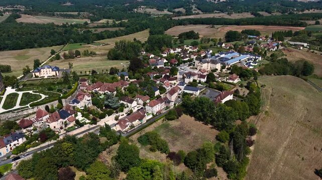 Gardens and Chateau de Hautefort, Perigord, France 