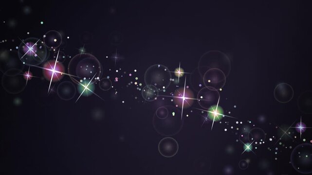 Magical Sparkling Stars Motion Background with Glowing Golden Particles and Soft Blurred Bokeh Light