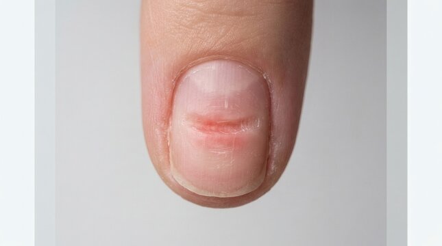 Close up of human fingernail damage and health condition