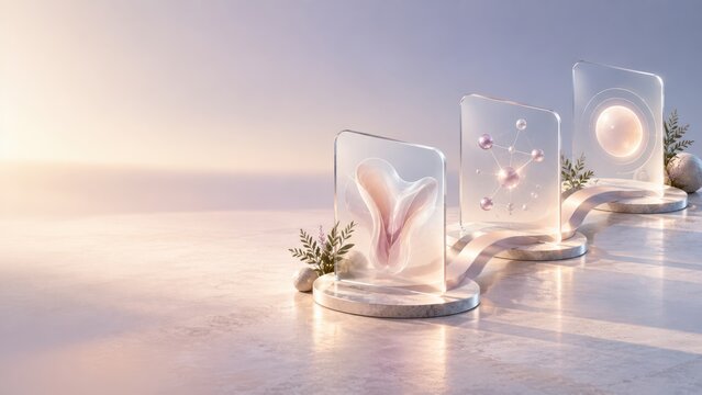 Translucent Glass Panels Illustrating Integrated Midlife Healthcare