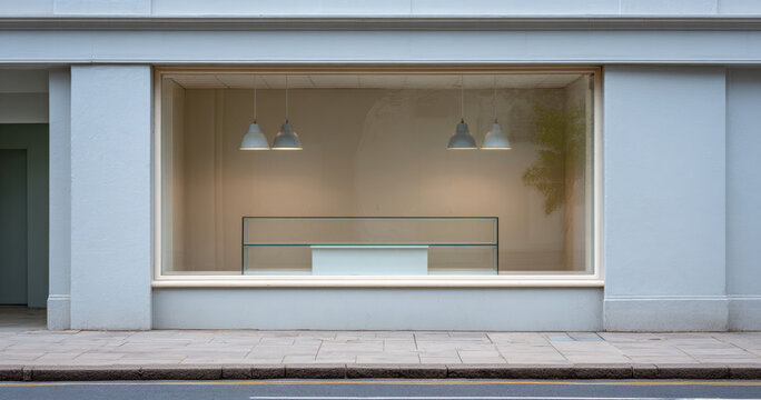 Empty retail storefront with display window