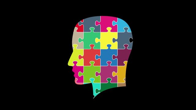 Puzzle pieces coming together dynamically
