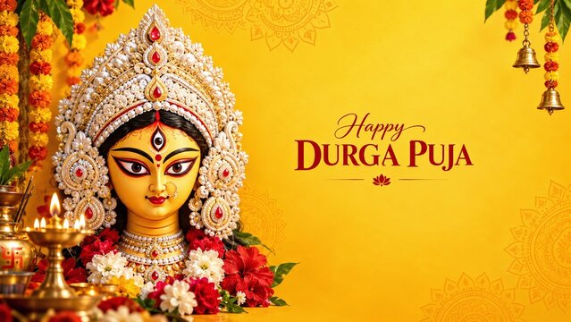 Celebrating Durga Puja Festival Goddess Durga Hindu Culture and Blessings fom october 16 to 21 