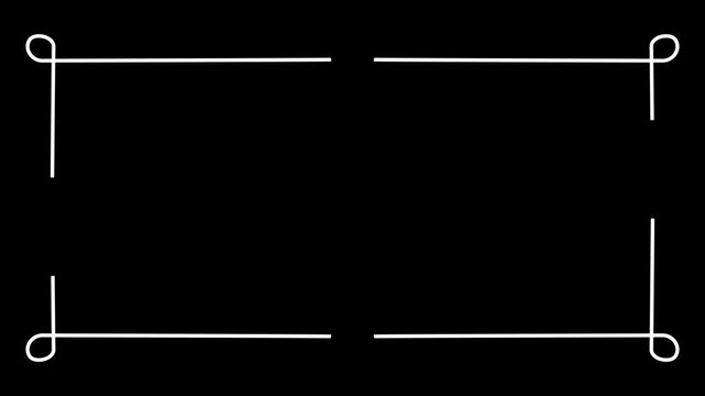 Motion graphics forming a white frame, rotating and looping.