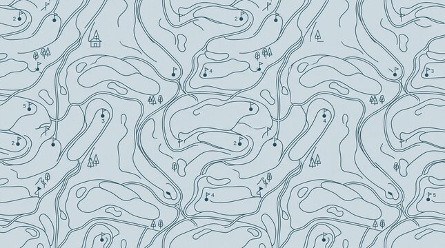 aerial view golf course layout blueprint pattern background vector design