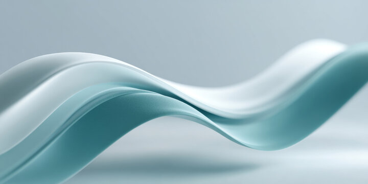 Smooth flowing abstract waves in soft blue and white tones creating a serene and elegant composition with gentle curves and fluid motion