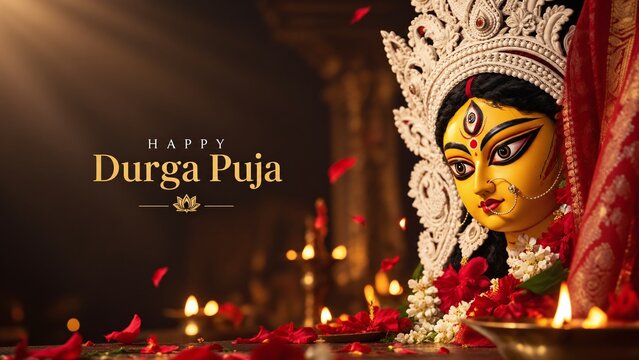 Celebrating Durga Puja Festival Goddess Durga Hindu Culture and Blessings fom october 16 to 21 