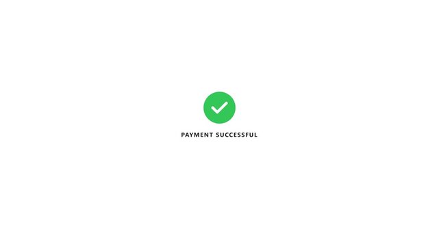 A seamless loop of a shopping cart transforming into a Face ID scan and culminating in a payment successful checkmark.