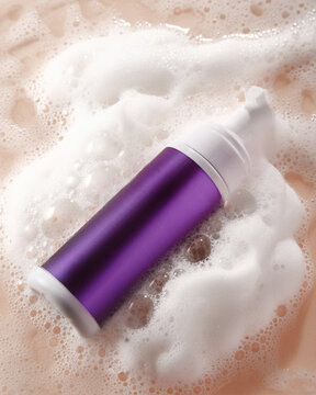 Purple Foaming Cleanser Bottle in Soft Bubbles