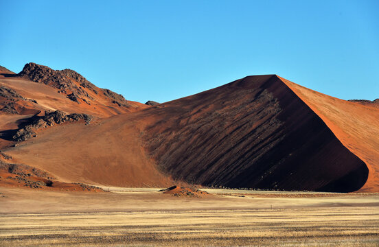 African landscape, desert and mountains.