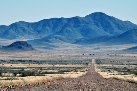 African landscape, desert and mountains.