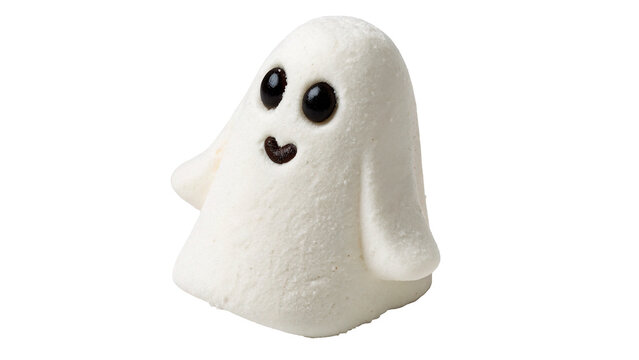 Halloween white ghost figurine spooky cute home decoration isolated on transparent background