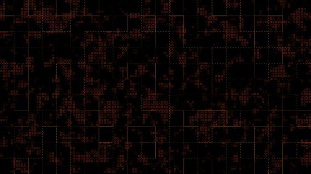 Dark red digital grid background, with pulsing geometric, dot pattern and, cybernetic data flow, motion abstract