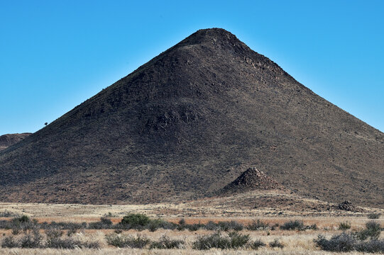 African landscape, desert and mountains.