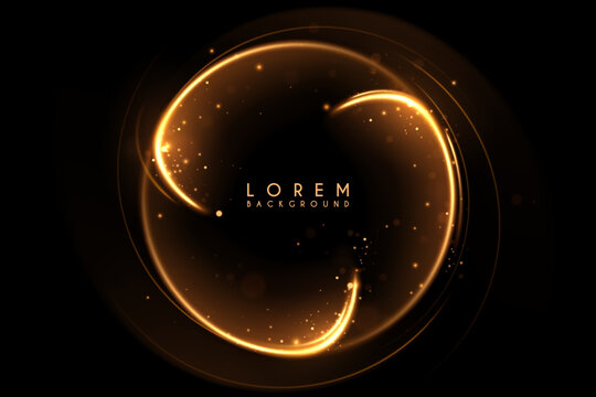 Golden motion ring effect with sparks
