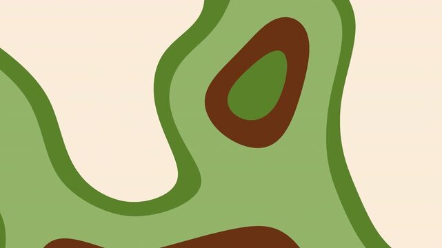 Abstract organic shapes morphing in green and brown fluid motion