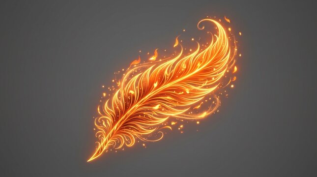 feather on black background