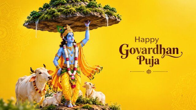 November 10 Govardhan Puja Hindu Festival with Lord Krishna and Traditional Celebration