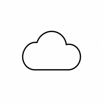 Minimalist cloud icon outline for weather and web