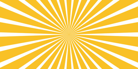 Fototapeta premium A vibrant yellow background emanates with radiating white lines, creating a dynamic burst of energy reminiscent of a stylized sun or a graphic explosion.