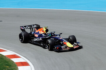 Fototapeta premium May 24, 2026, Montreal, Canada, Max Verstappen races for Red Bull Racing at the F1 Canadian Grand Prix
