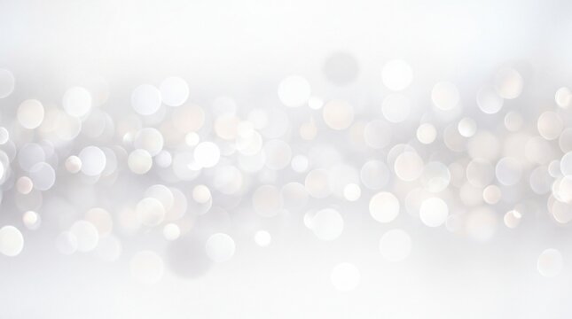 White and Silver Bokeh Lights Abstract Background