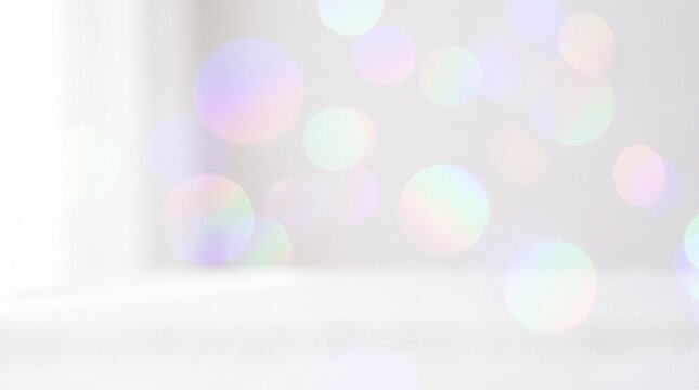 Empty Surface with Pastel Bokeh Lights for Product Display
