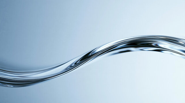 Abstract Water Wave Flowing on Clean Background