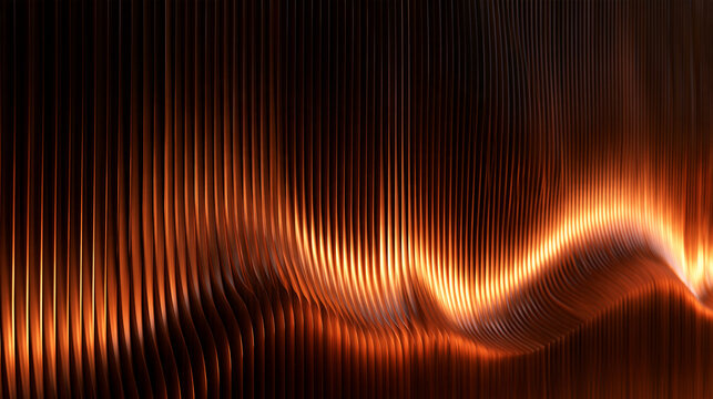 Abstract Glowing Bronze Wave Lines Futuristic Background