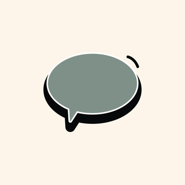 Sage green oval speech bubble vector illustration