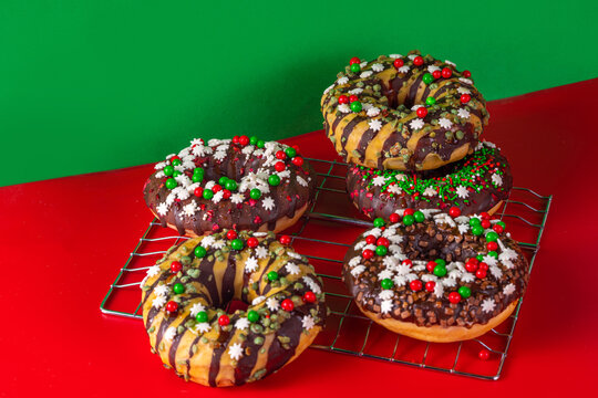 Christmas and New Year donuts