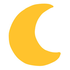 Cute hand-drawn yellow crescent moon vector illustration © Reinazia