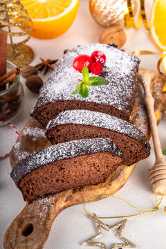 Homemade gingerbread loaf cake