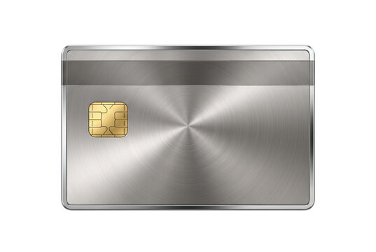 Brushed silver metal credit card with EMV chip