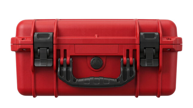 Heavy duty red protective hard case with latches