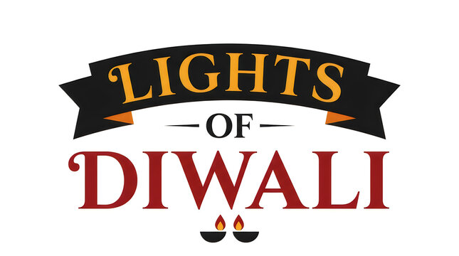 Colorful graphic design announcing the festival of diwali with lights and decorative elements