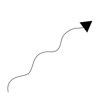 Hand Drawn Curved Arrow Line with Arrowhead